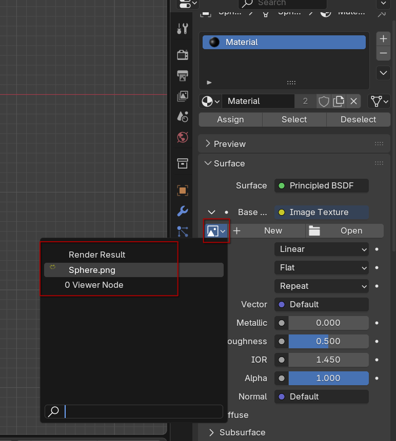 assign image in Blender