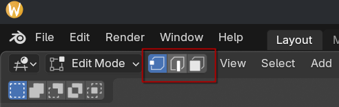 Select modes in edit mode