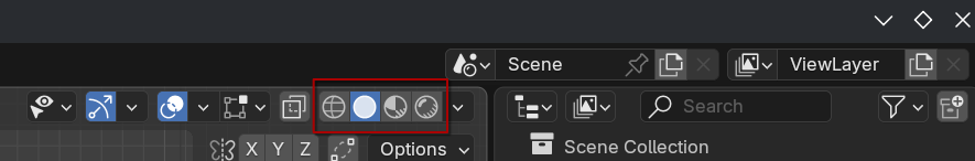 Blender shader modes