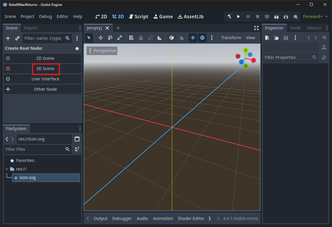 Create 3D scene