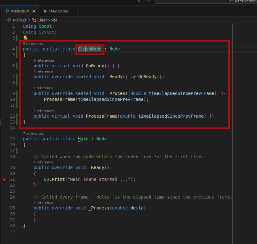 Cursor inside clean node text