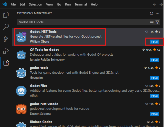 Godot .NET tools extension