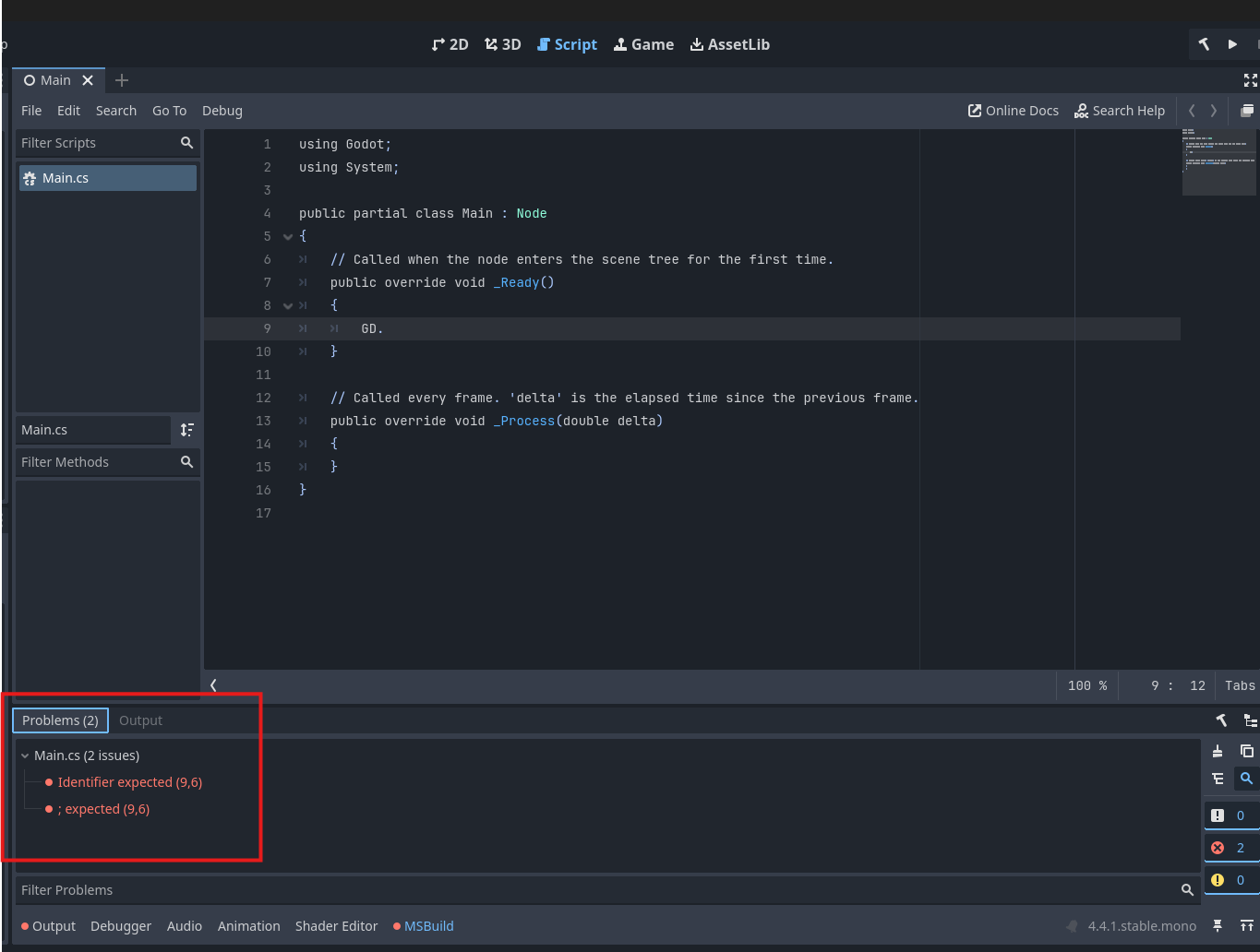 Godot Compile errors