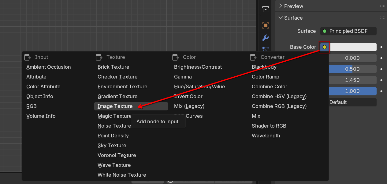LinkImageToColorInBlender