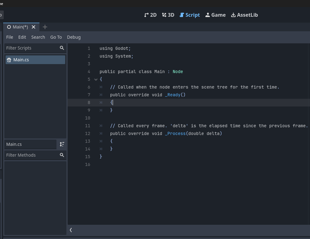 Unsafed script in Godot editor